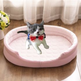 Pet Bed Ice Silk Mat Summer (Option: Pink-48x35)