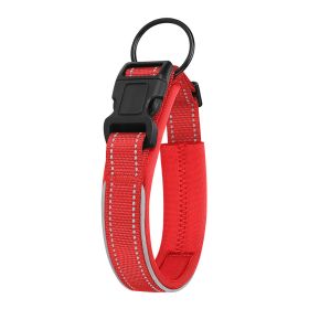 Pet Dog Reflective Polyester Collar (Option: Red-S)