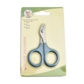 Pet Nail Clipper Small And Medium-sized (Option: Blue Card Insertion-Short Tail Full Steel Cut)