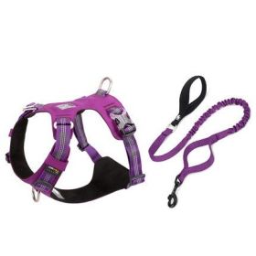 Large Pet Walking Dog Traction Rope Chest Strap (Option: Purple-XL)