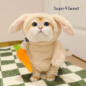 Cat Costume Rabbit Pet Leash Carrot Funny (Option: Radish Rabbit Clothes-Average Size)