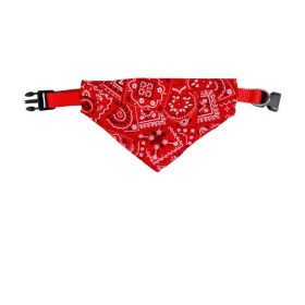 Pet's Saliva Towel Polyester Printed Small Dogcat Retractable Collar Triangular Binder (Option: Bright Red-S)