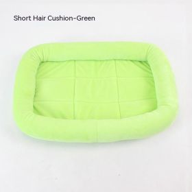 Teddy Bichon Cage Mat Small And Medium Dog Mat TeddyPomeranian Cotton Cushion (Option: Crystal Velvet Green-L Large About 68X50CM)