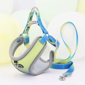 Pet Clothes Hand Holding Rope Out Dog Chest Strap (Option: Blue And Yellow-M)