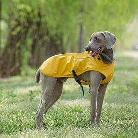 Pet Pu Raincoat Clothes Medium And Large Portable Universal (Option: Gold-S)