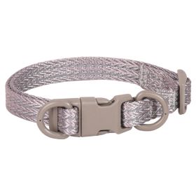 Double D Ring Release Buckle Webbing Dog Collar Reflective (Option: Gray-M)