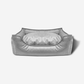 Leather Faux Leather Waterproof Kennel Pet Bed Sofa Cat Nest Supplies (Option: Light Gray-M72x50x20cm)