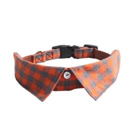 Pet Supplies Gentleman Dog Collar Bow Tie Detachable (Option: Orange-M)