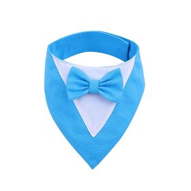 Pet's Saliva Towel Velcro Triangle (Option: Sky Blue-XS)