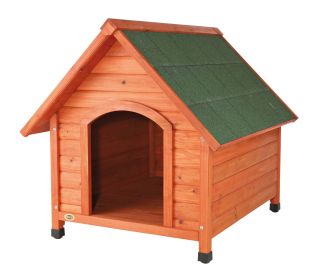 Cottage Weatherproof Small Wooden Outdoor Dog House with Elevated Floor, Brown (size: XL)