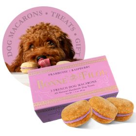 Dog Macarons - Count of 3 (Dog Treats | Dog Gifts) (Flavor: Raspberry)