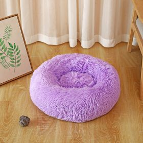 Pet Kennel Plush Long Wool (Option: Purple-60cm750k)