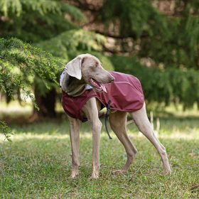 Pet Pu Raincoat Clothes Medium And Large Portable Universal (Option: Wine Red-XL)