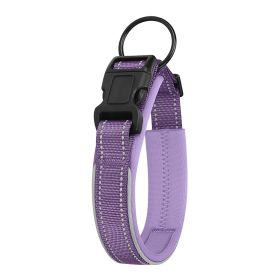 Pet Dog Reflective Polyester Collar (Option: Purple-M)