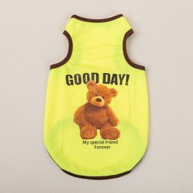 Breathable Thin Pet Clothes Summer Puppy Clothes Cat Clothes Dog Vest (Option: Yellow-S)