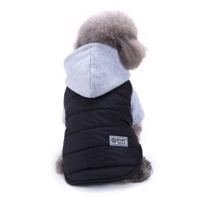 Dog Winter Clothing Coat Reflective Cotton (Option: DZ176 Black-L)