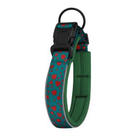 Pet Dog Reflective Polyester Collar (Option: Love Green-L)