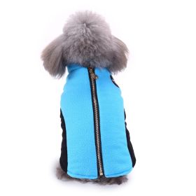 Dog Winter Clothing Coat Reflective Cotton (Option: DZ178 Blue-L)