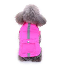 Dog Winter Clothing Coat Reflective Cotton (Option: DZ169 Rose Red-L)