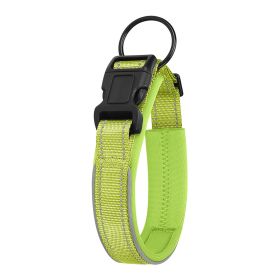 Pet Dog Reflective Polyester Collar (Option: Green-XL)